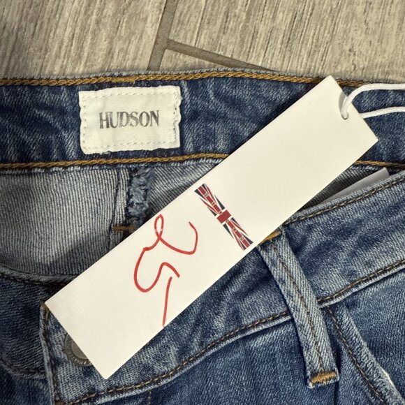 Hudson Triangle Flap Pocket Blue Denim Mid-Rise Jeans Women Size 25 NWT! - Picture 8 of 10
